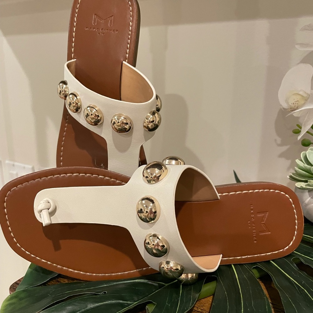 Marc Fisher ‘Fiesta’ flat leather studded sandal